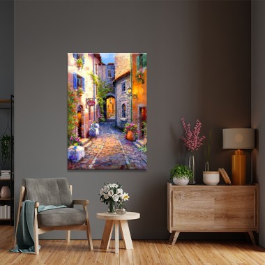 Oude stad schilderij
